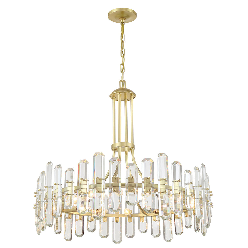 Crystorama Bolton 31'' Chandelier in Aged Brass - Front View