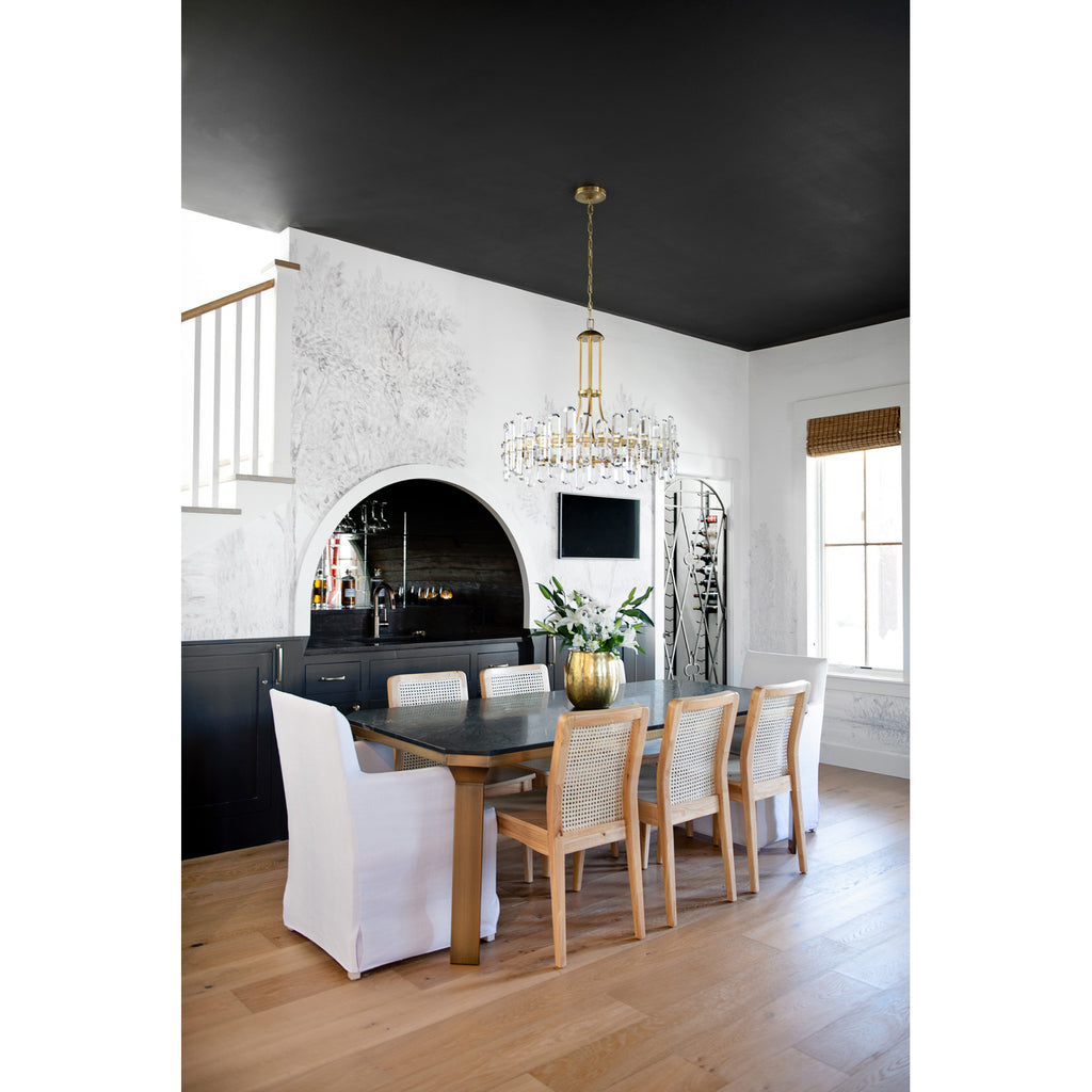 Crystorama Bolton 31'' Chandelier in Aged Brass - Lifestyle View
