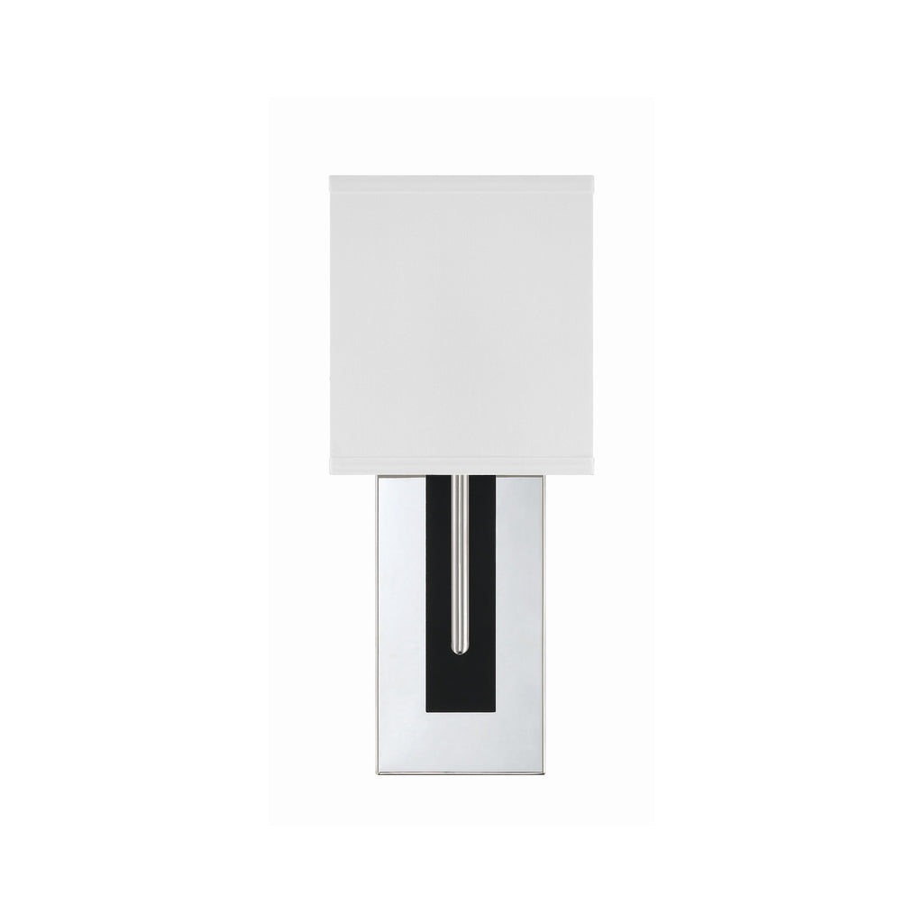 Crystorama Brent 6.5'' Sconce in Polished Nickel + Black Forged - Additional View