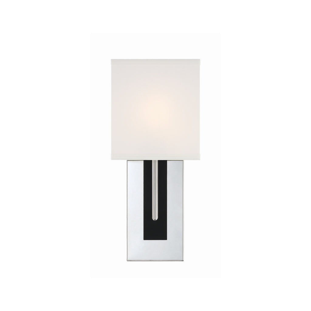 Crystorama Brent 6.5'' Sconce in Polished Nickel + Black Forged - Additional View