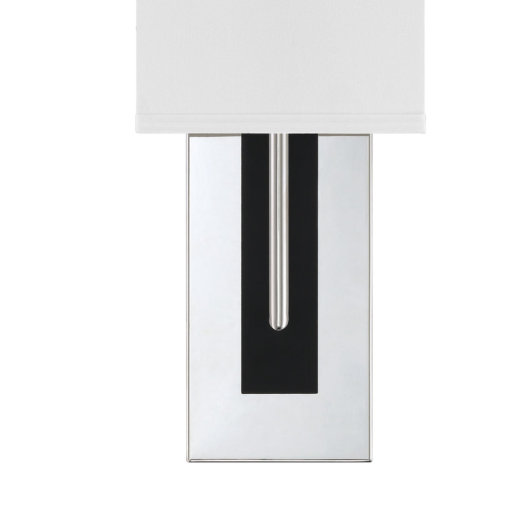 Crystorama Brent 6.5'' Sconce in Polished Nickel + Black Forged - Additional View