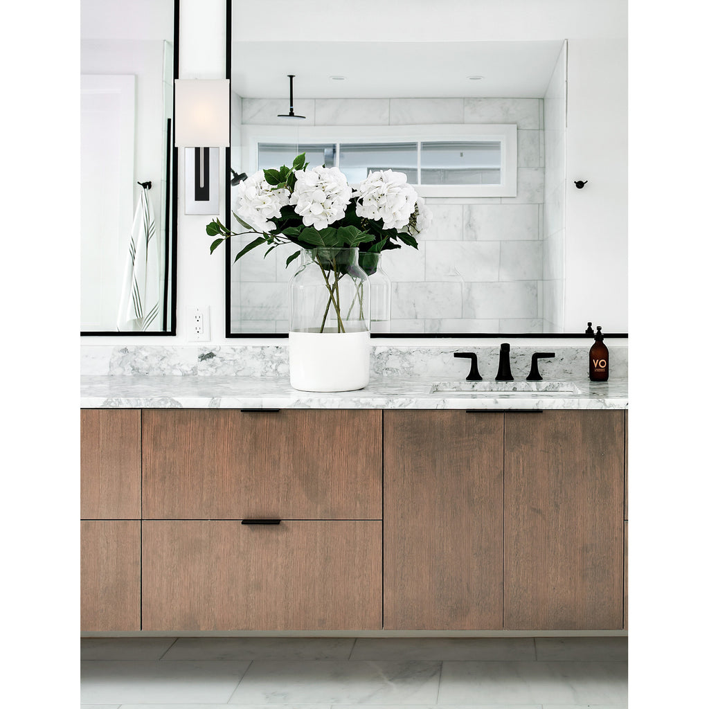 Crystorama-OPEN-BOX Brent 1 Light Sconce in Polished Nickel + Black Forged - Lifestyle View
