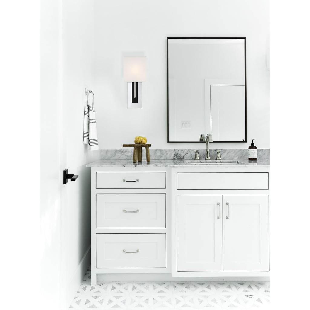Crystorama-OPEN-BOX Brent 1 Light Sconce in Polished Nickel + Black Forged - Lifestyle View