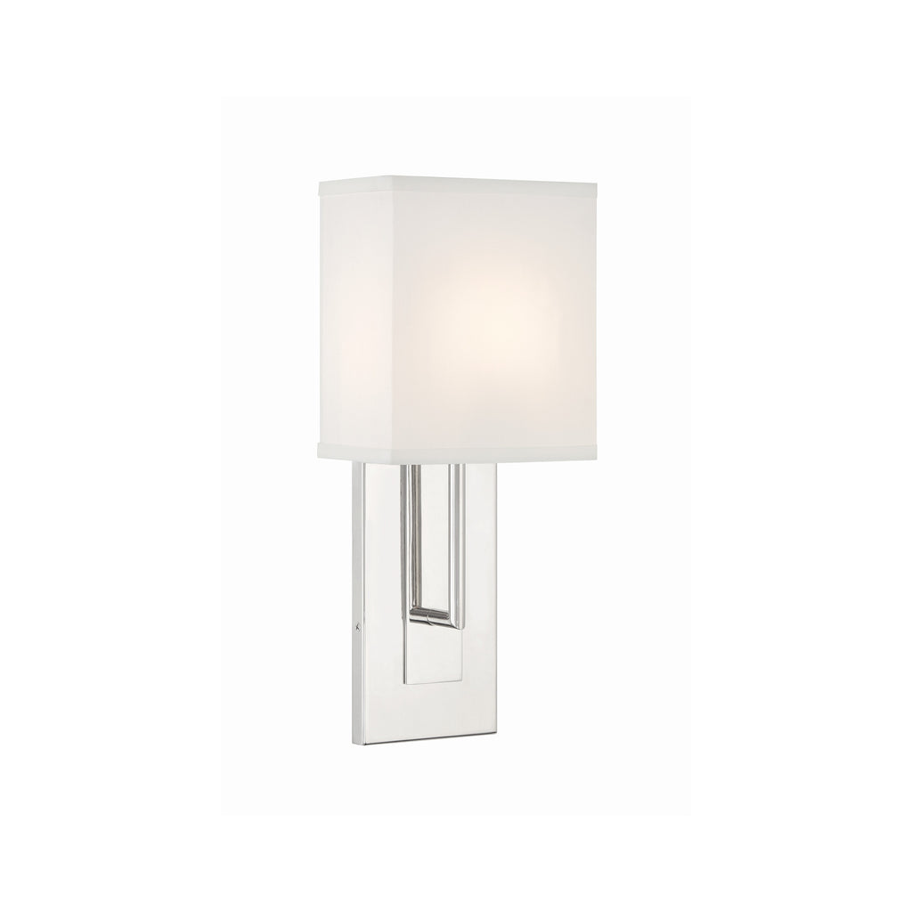 Crystorama Brent 6.5'' Sconce in Polished Nickel - Front View