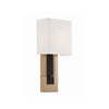 Crystorama Brent 6.5'' Sconce in Vibrant Gold + Black Forged - Front View