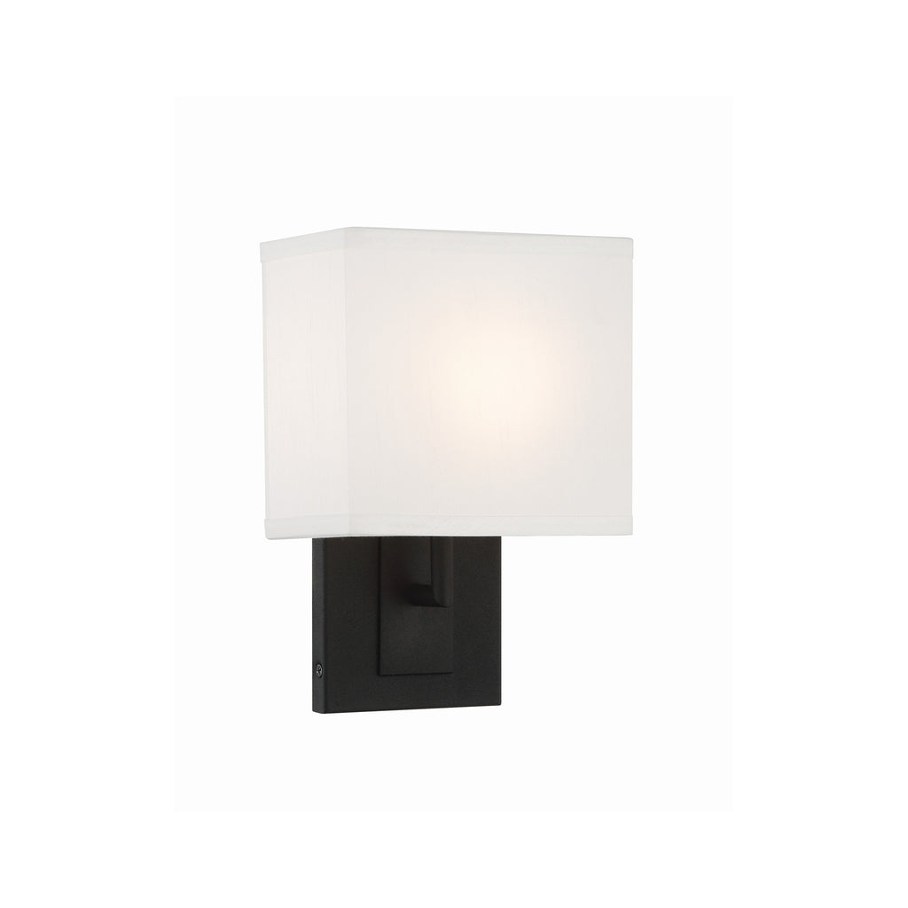 Crystorama Brent 7'' Sconce in Black Forged - Front View