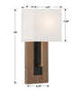 BRE-A3633-MK-VG Brent 1 Light Sconce | Dimensions Image