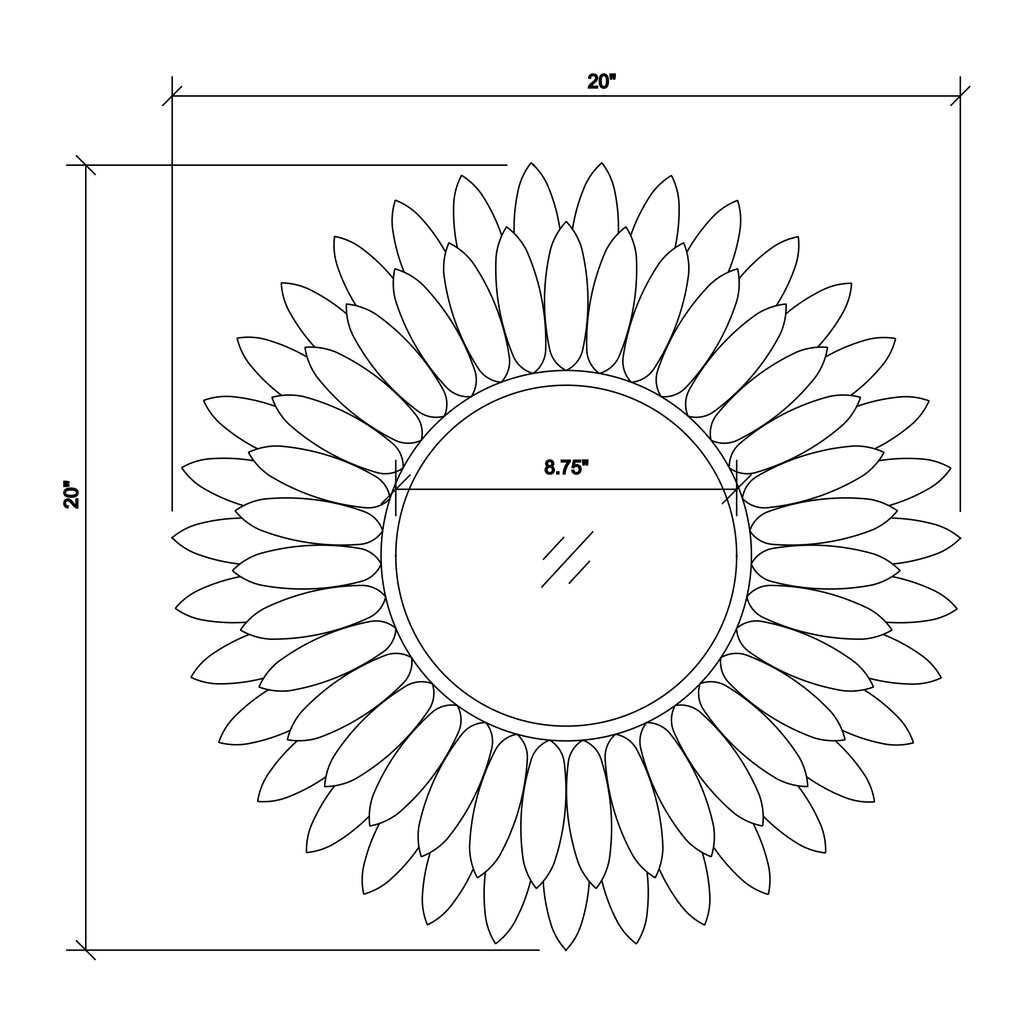 Crystorama Broche 20'' Mirror - Product Dimensions
