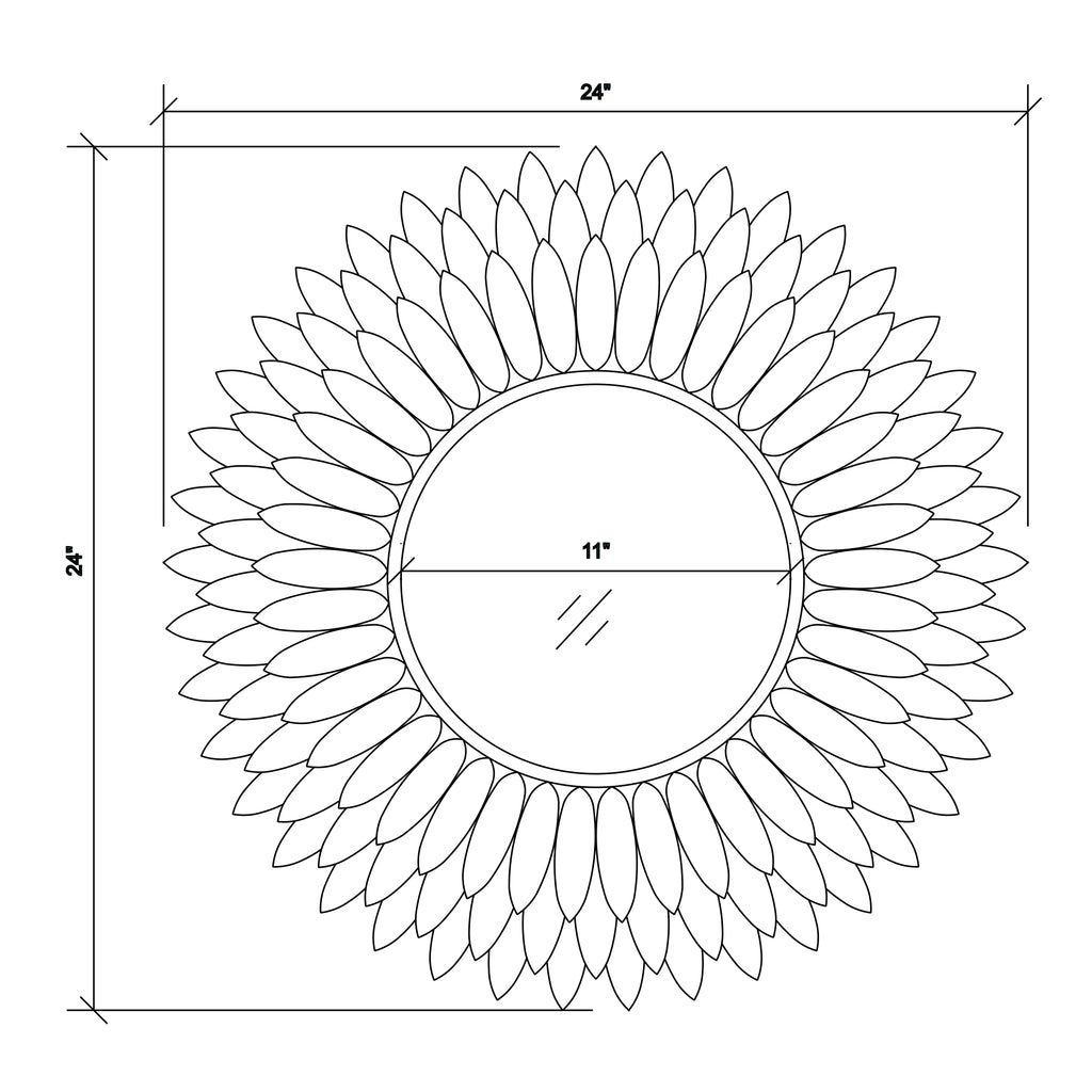 Crystorama Broche 24'' Mirror - Product Dimensions