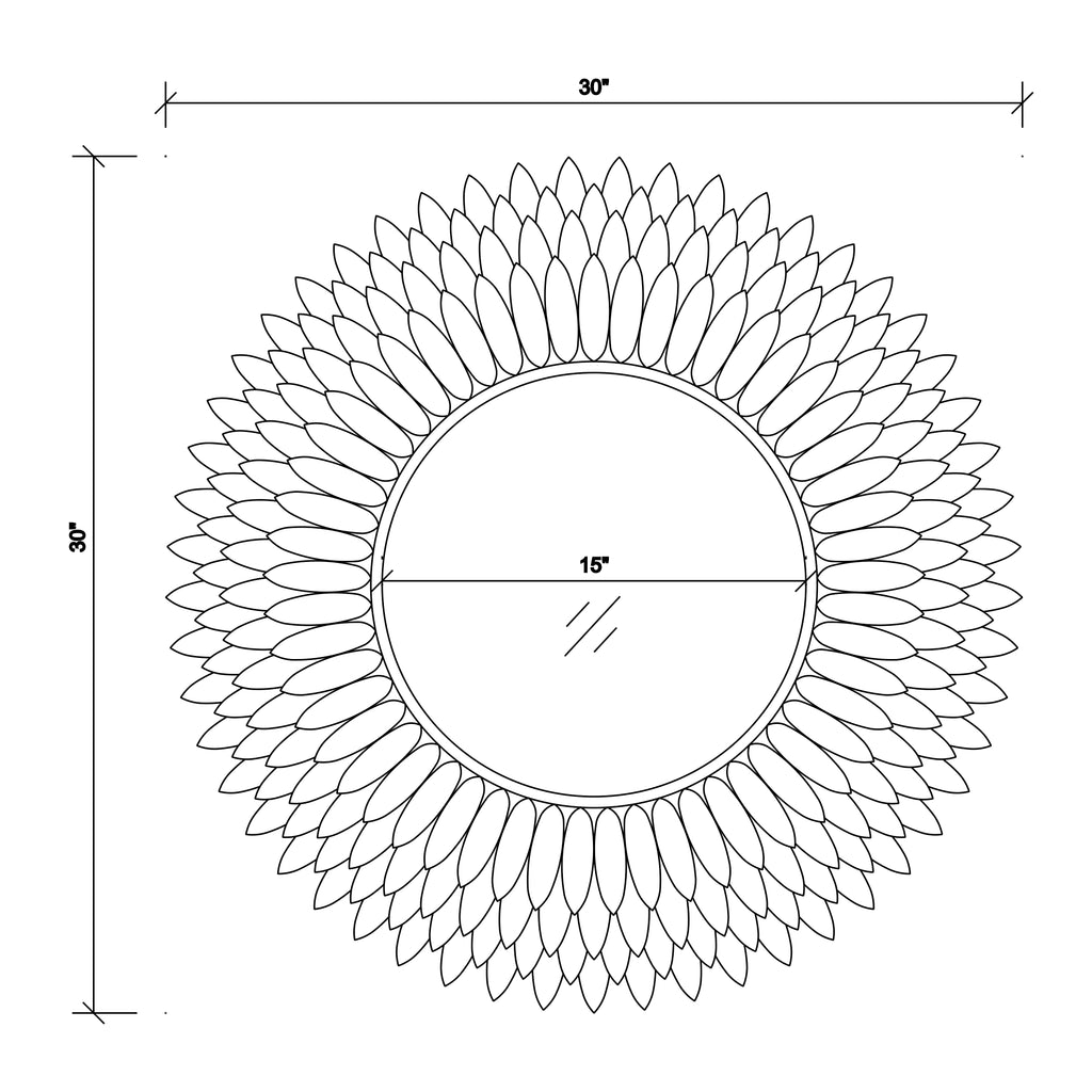 Crystorama Broche 30'' Mirror - Product Dimensions