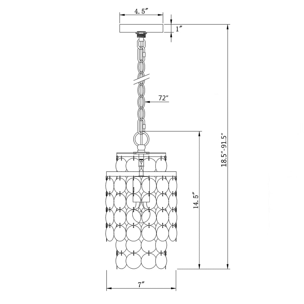 Crystorama Brielle 7'' Chandelier - Product Dimensions