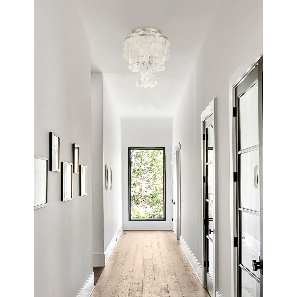 Crystorama Brielle 13'' Flush Mount in Antique Silver - Lifestyle View