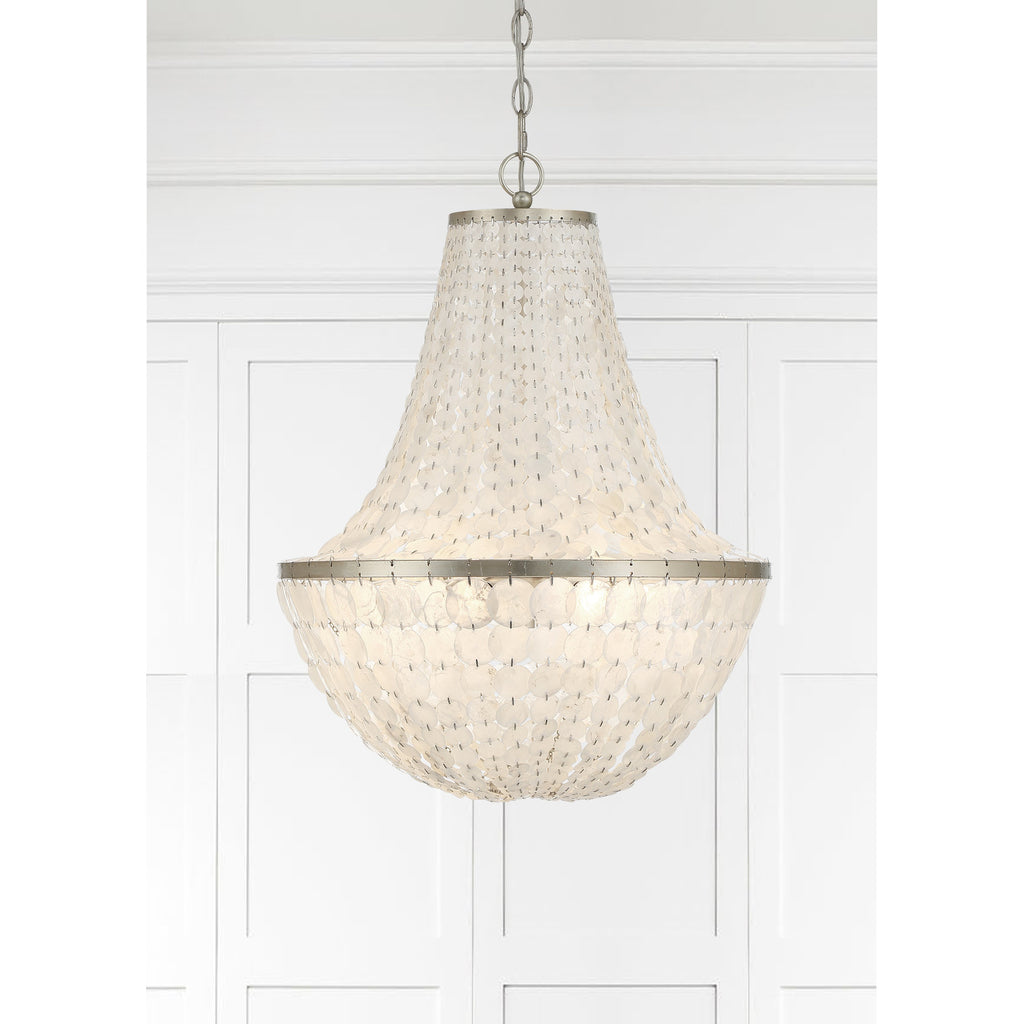 Crystorama Brielle 18'' Chandelier in Antique Silver - Lifestyle View