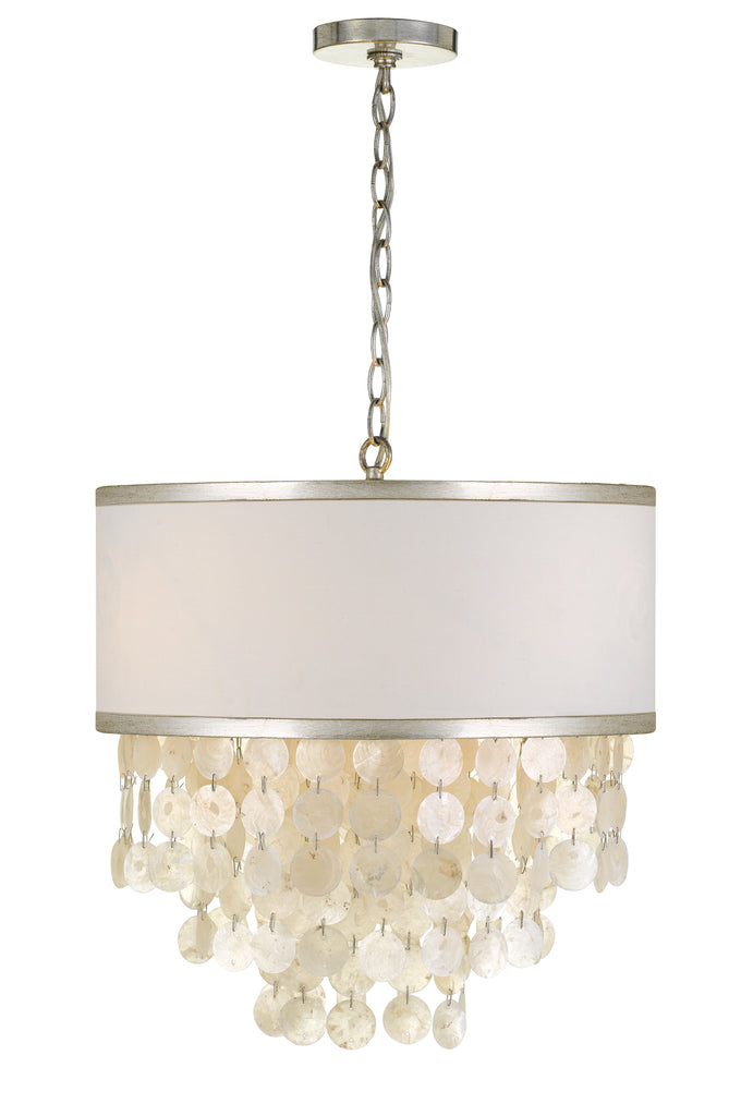 Crystorama Brielle 18" Chandelier in Antique Silver - Front View