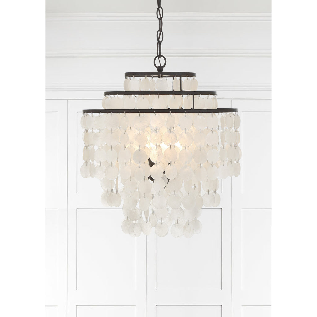 Crystorama Brielle 18'' Chandelier in Dark Bronze - Lifestyle View