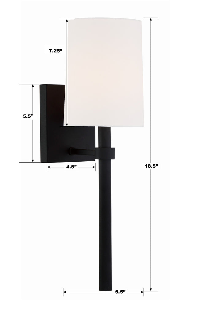 BRO-451-BF Bromley 1 Light Sconce | Dimensions Image