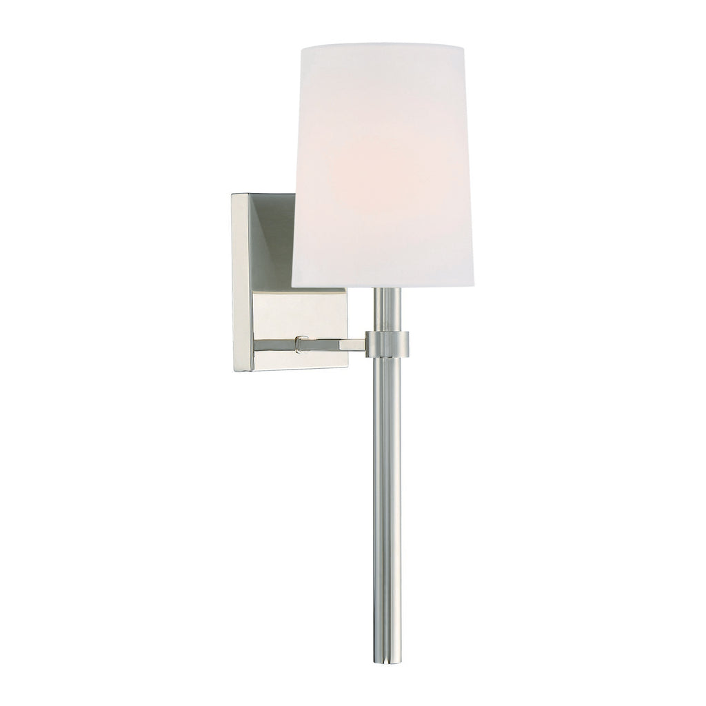 Crystorama Bromley 5.5'' Sconce in Polished Nickel - Front View