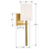 BRO-451-VG Bromley 1 Light Sconce | Dimensions Image