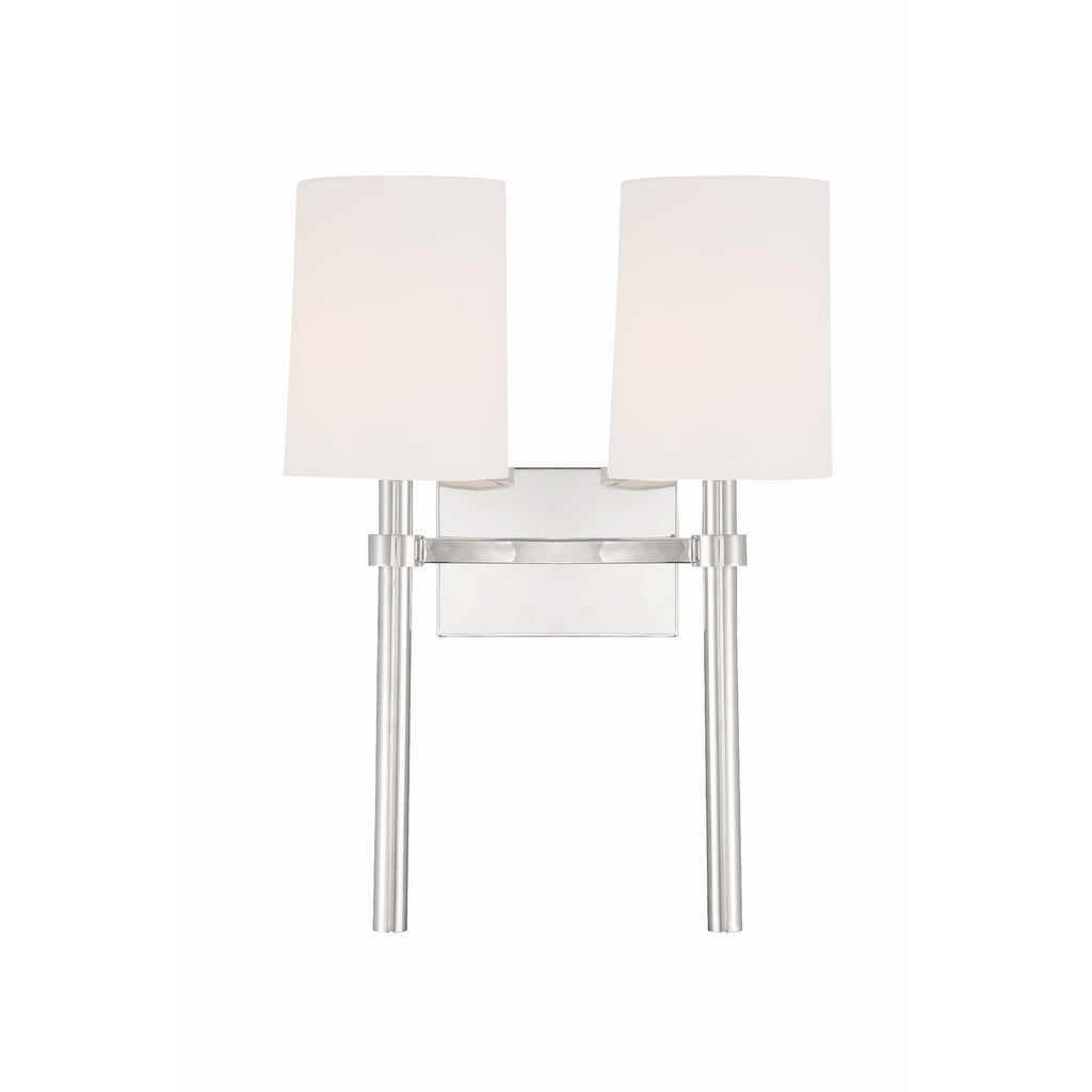 Crystorama-OPEN-BOX Bromley 2 Light Sconce in Polished Nickel - Front View