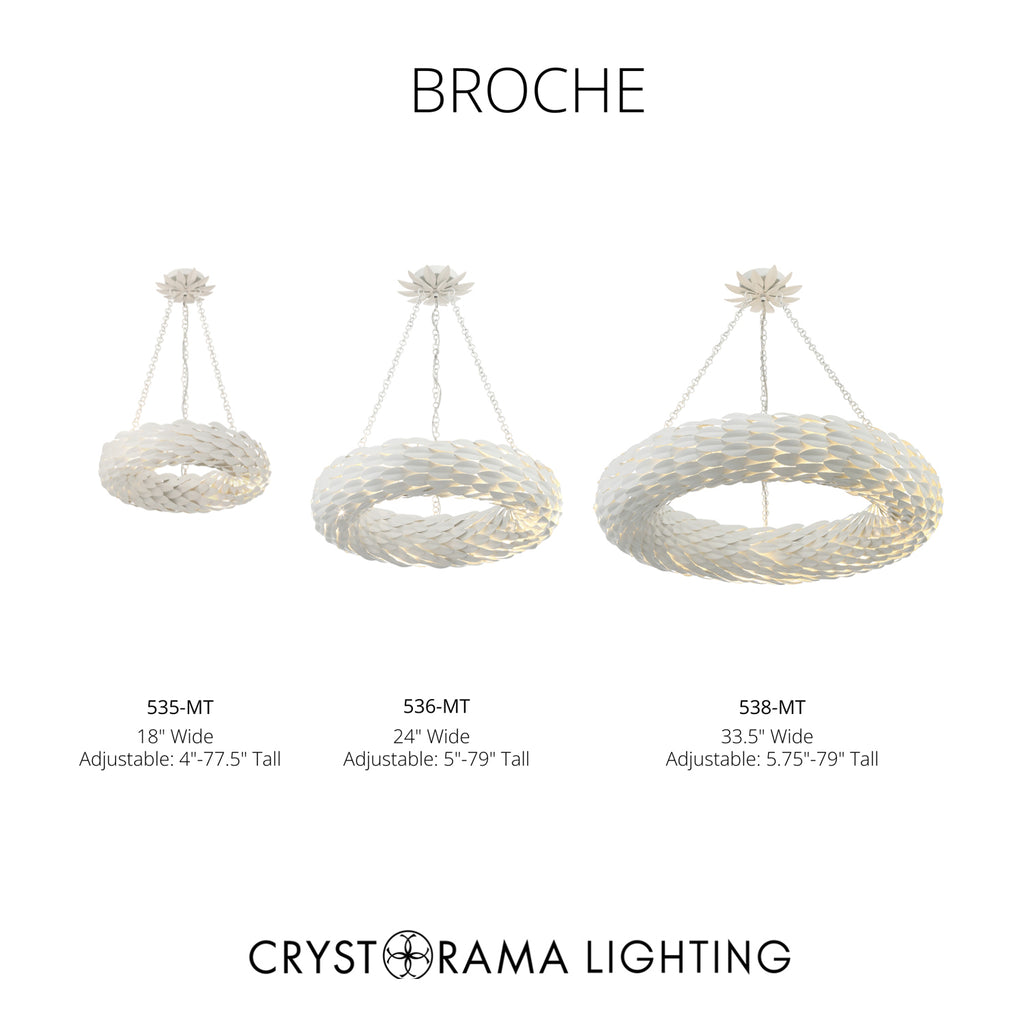 Crystorama Broche 18'' LED Chandelier - Collection Image
