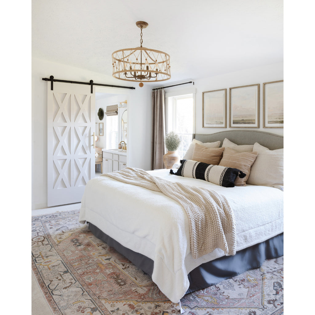 Crystorama Brixton 24'' Chandelier in Burnished Silver - Lifestyle View
