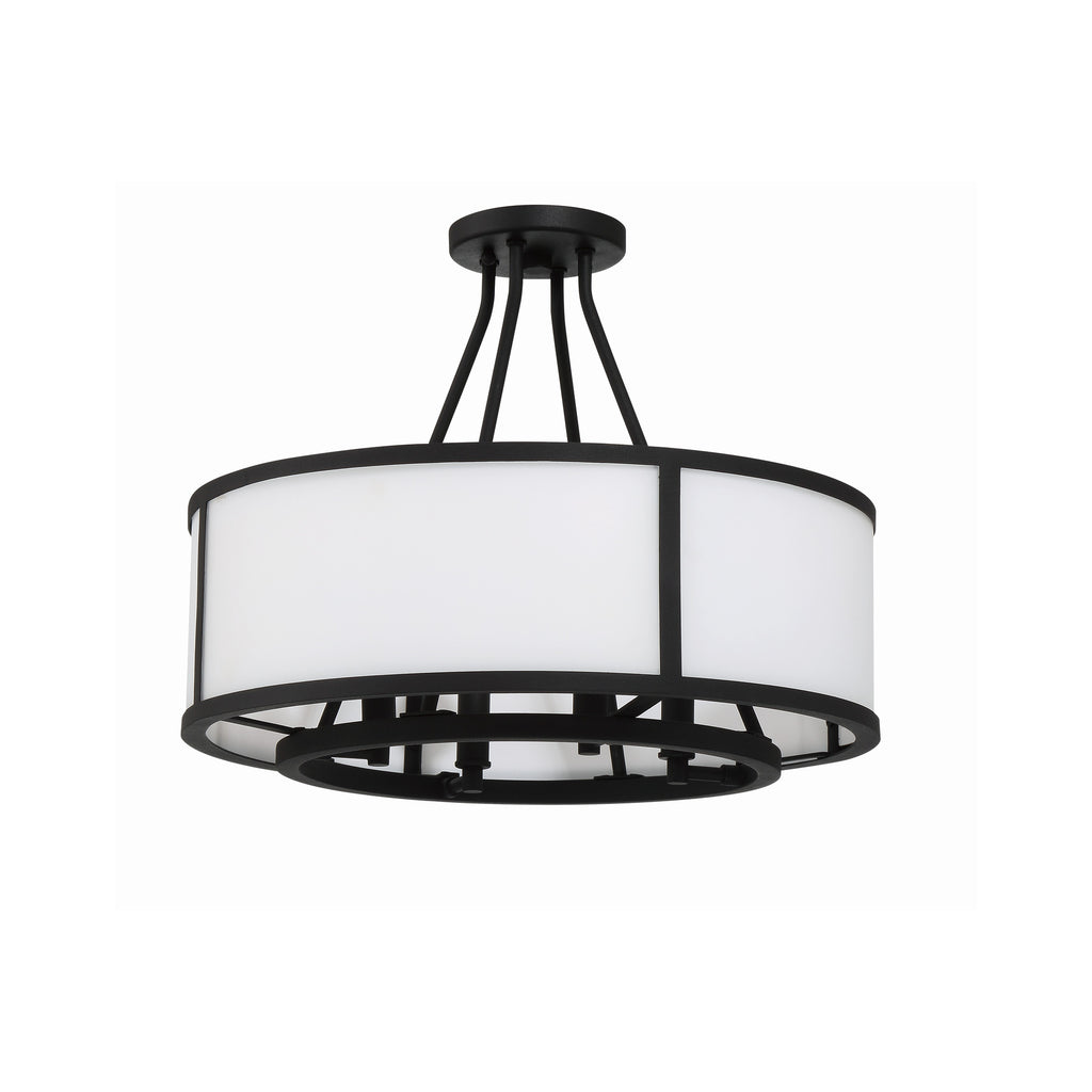 Crystorama Bryant 18'' Semi Flush Mount in Black Forged - Additional View