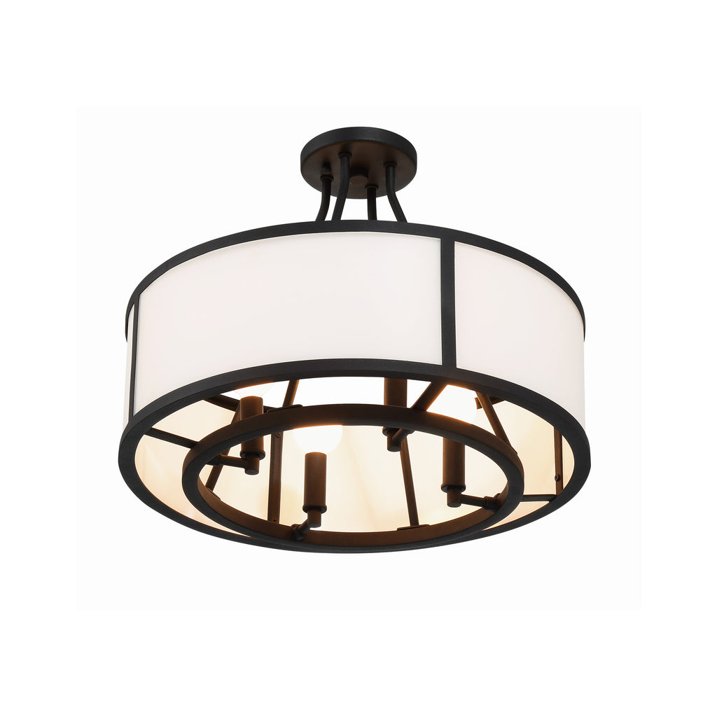 Crystorama Bryant 18'' Semi Flush Mount in Black Forged - Additional View
