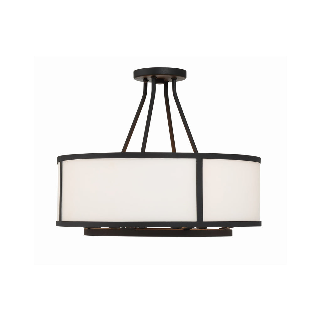 Crystorama Bryant 18'' Semi Flush Mount in Black Forged - Additional View