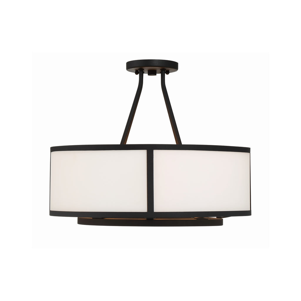 Crystorama Bryant 18'' Semi Flush Mount in Black Forged - Additional View