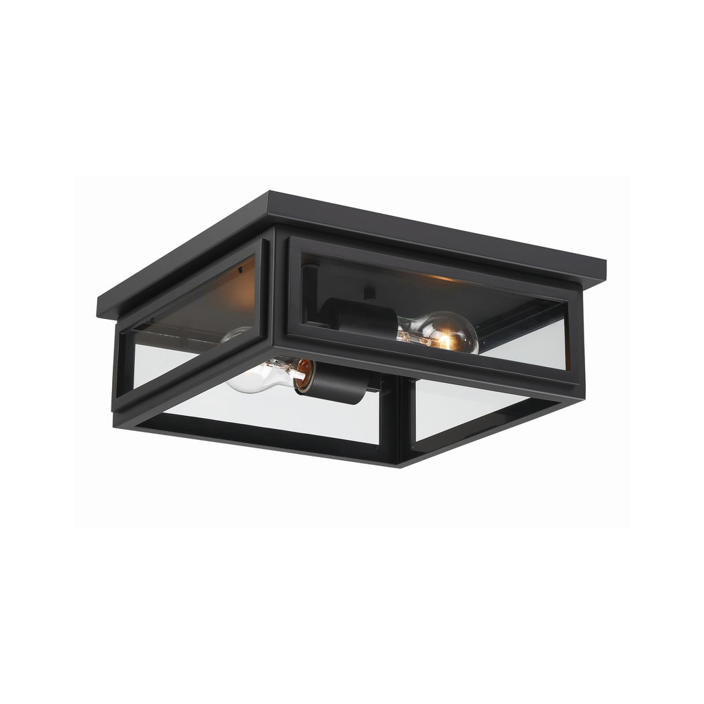 Crystorama Byron 12.75'' Outdoor Flush Mount in Matte Black - Additional View