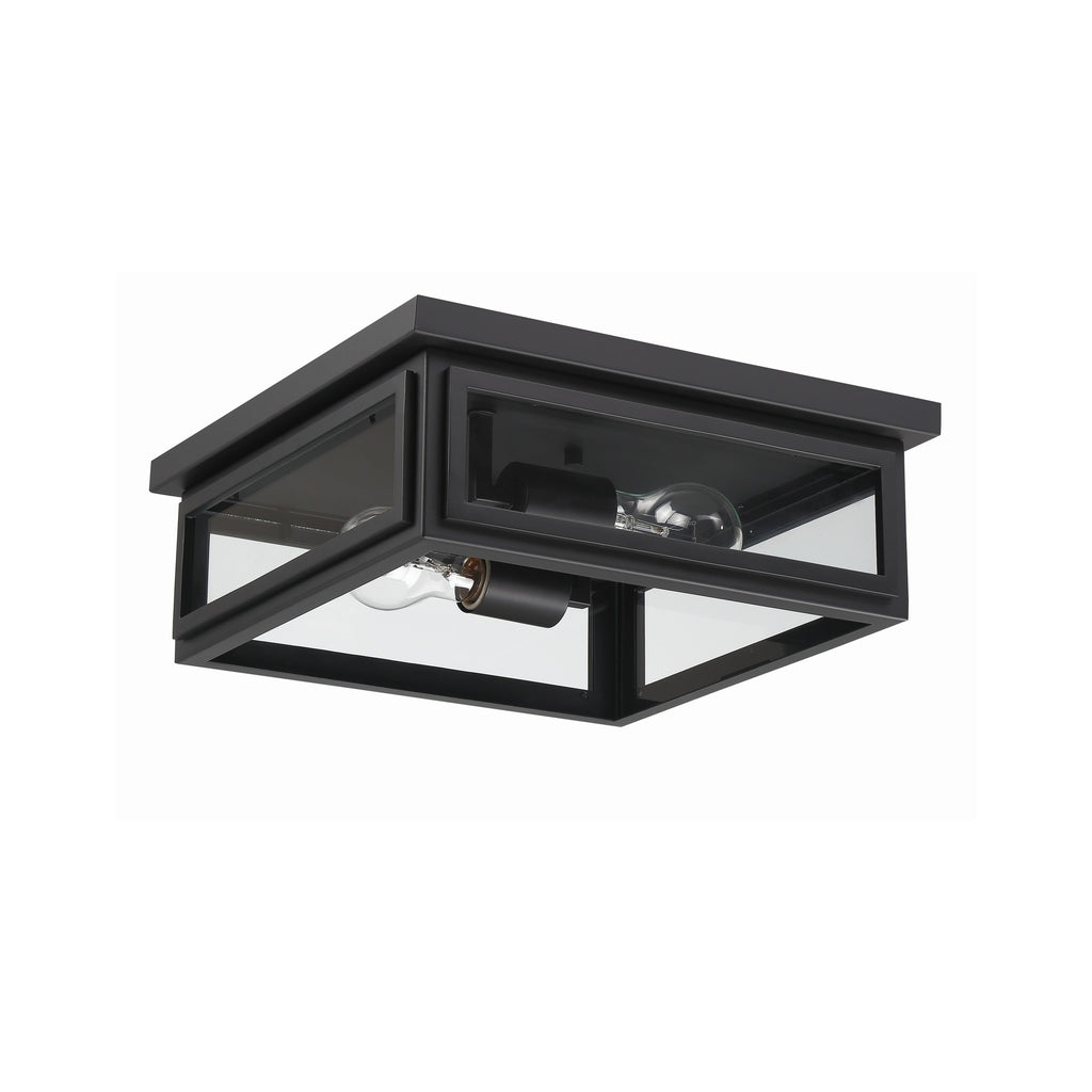 Crystorama Byron 12.75'' Outdoor Flush Mount in Matte Black - Additional View