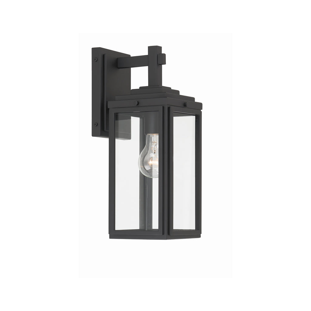 Crystorama Byron 5.25'' Outdoor Sconce in Matte Black - Front View