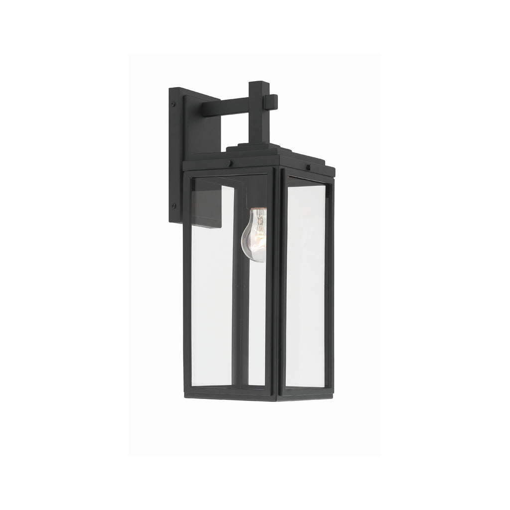 Crystorama Byron 6.5'' Outdoor Sconce in Matte Black - Front View