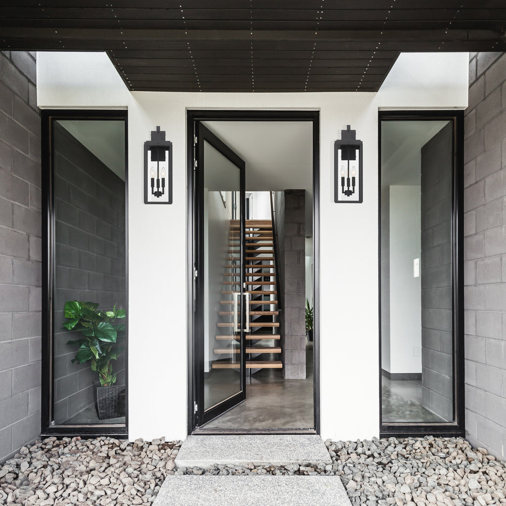 Crystorama Byron 7.5'' Outdoor Sconce in Matte Black - Lifestyle View