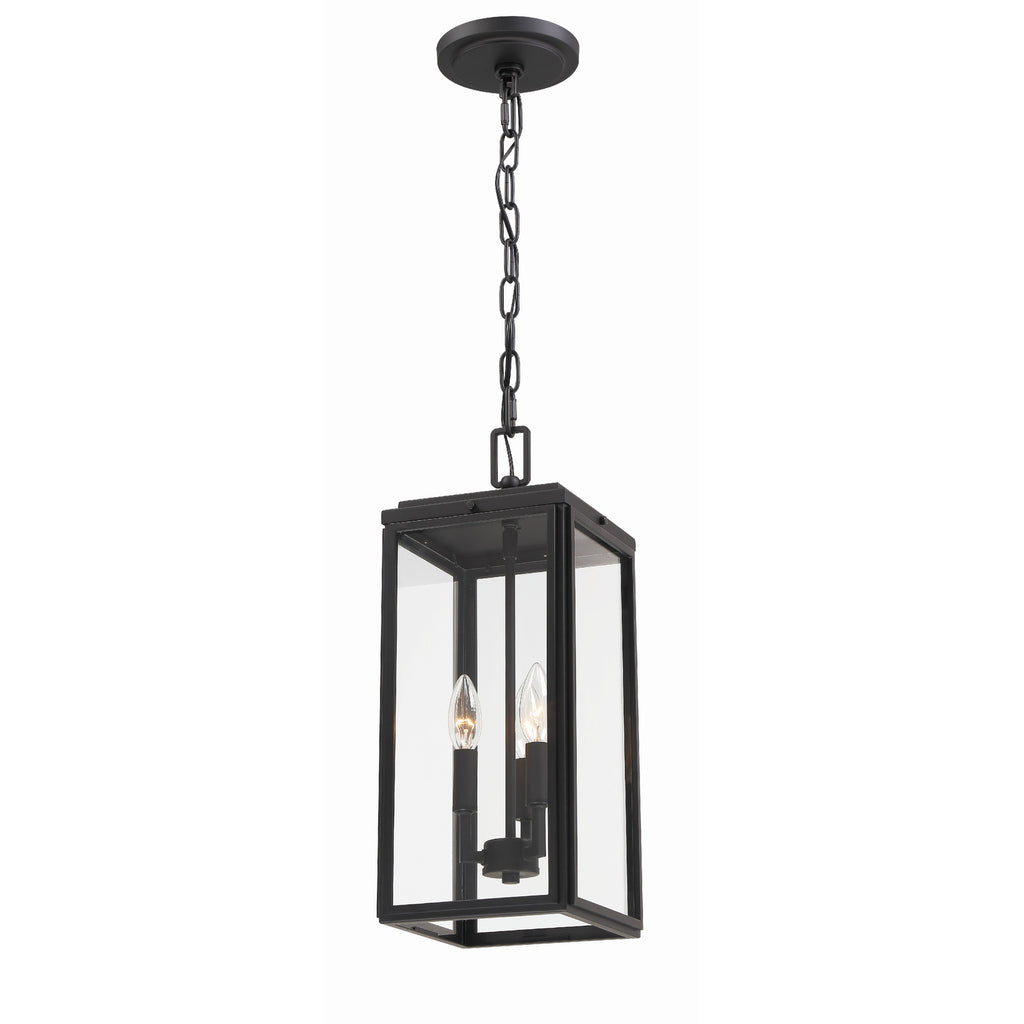 Crystorama Byron 7.5'' Outdoor Pendant in Matte Black - Additional View