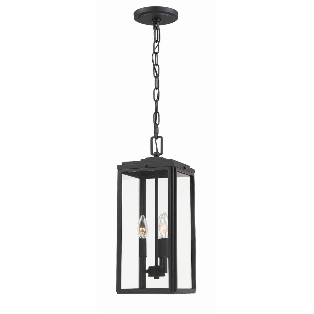 Crystorama Byron 7.5'' Outdoor Pendant in Matte Black - Additional View