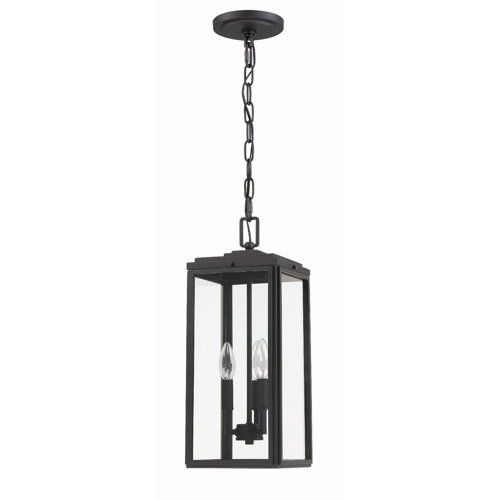 Crystorama Byron 7.5'' Outdoor Pendant in Matte Black - Additional View