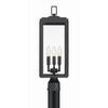 Crystorama-OPEN-BOX Byron 3 Light Outdoor Post in Matte Black - Front View