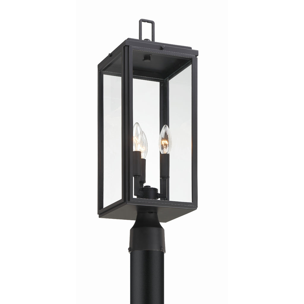 Crystorama-OPEN-BOX Byron 3 Light Outdoor Post in Matte Black - Additional View