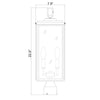 Crystorama-OPEN-BOX Byron 3 Light Outdoor Post - Product Dimensions