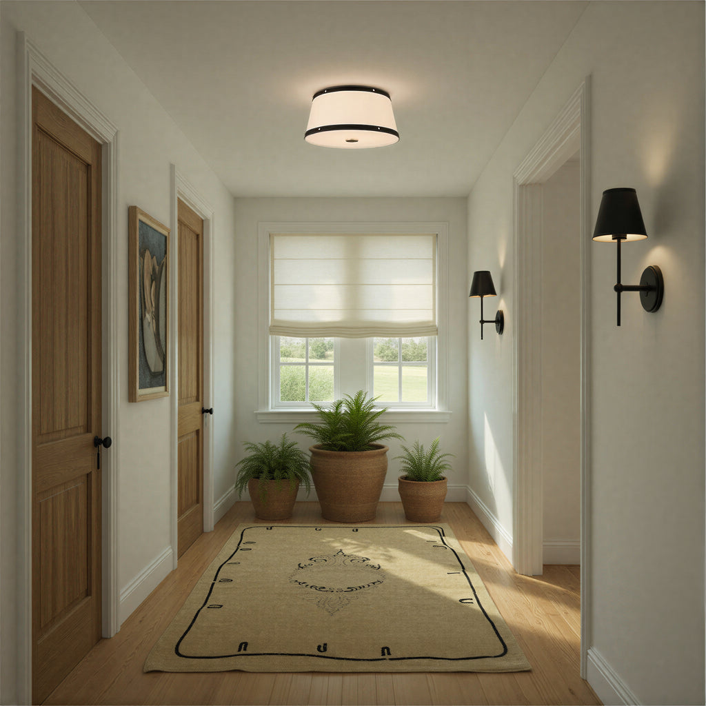 CAL-2400-PN Callahan 17'' Flush Mount | Lifestyle Image