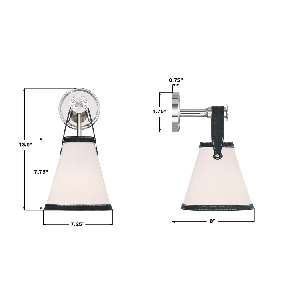 CAL-2401-PN Callahan 7.25'' Sconce | Dimensions Image