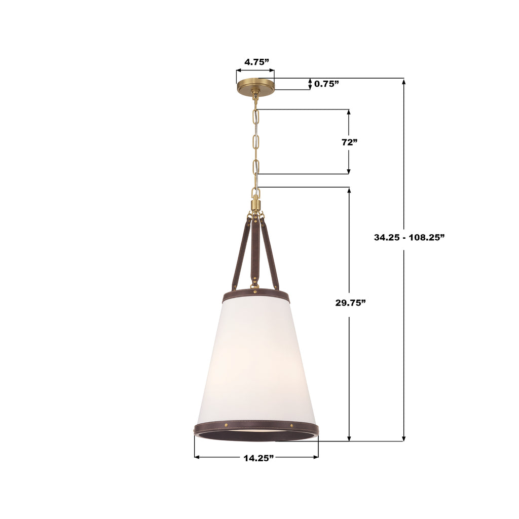 CAL-2404-LG Callahan 14.25'' Pendant | Dimensions Image