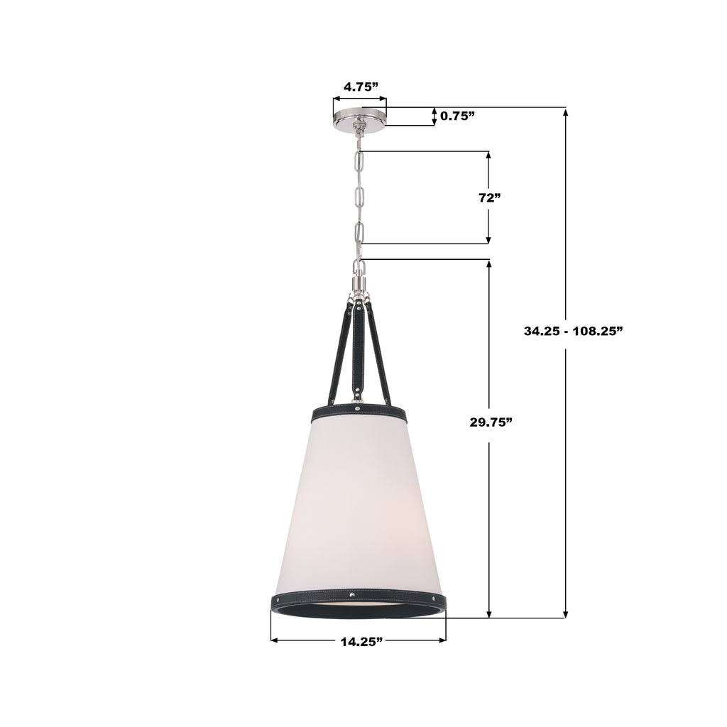 CAL-2404-PN Callahan 14.25'' Pendant | Dimensions Image