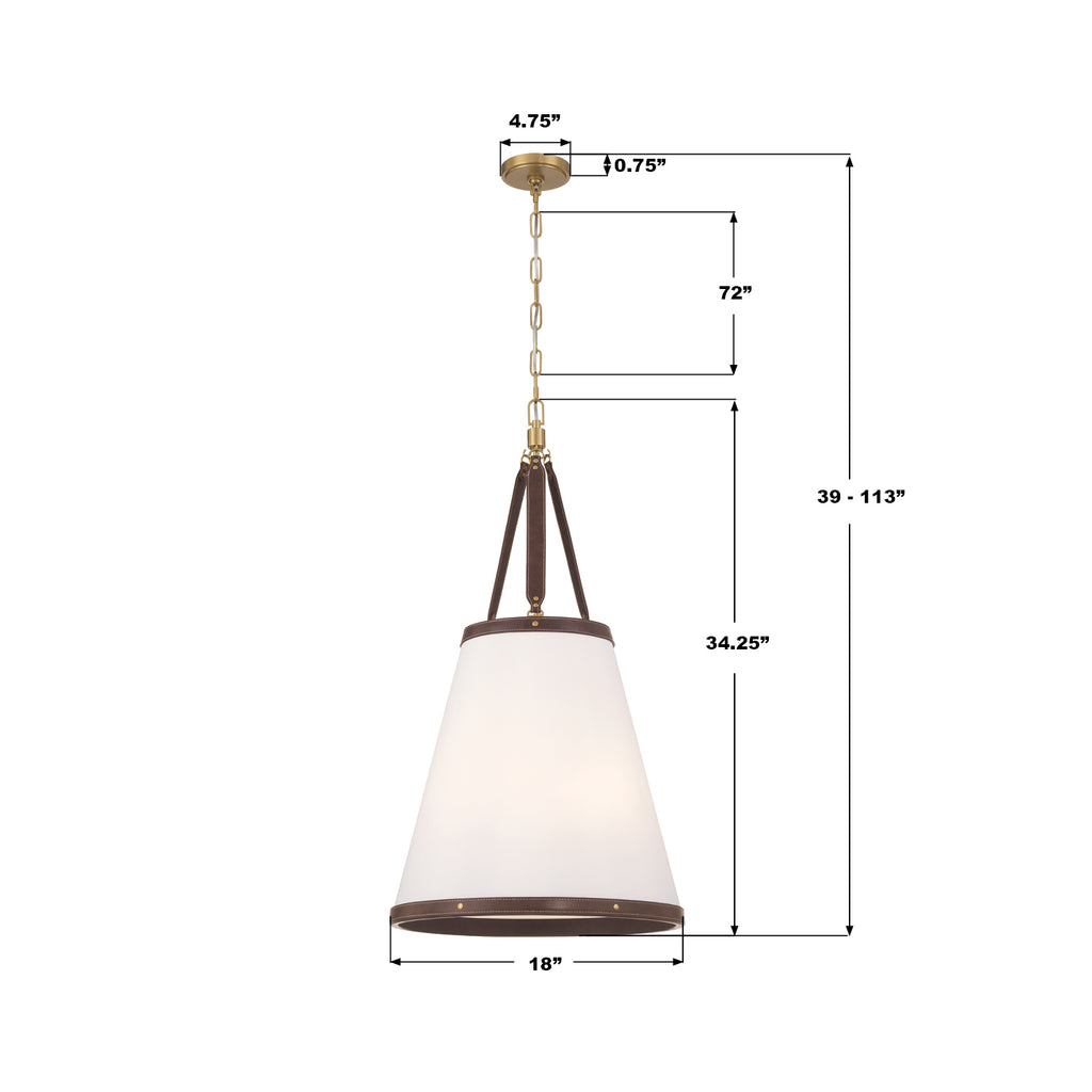 CAL-2405-LG Callahan 18'' Pendant | Dimensions Image
