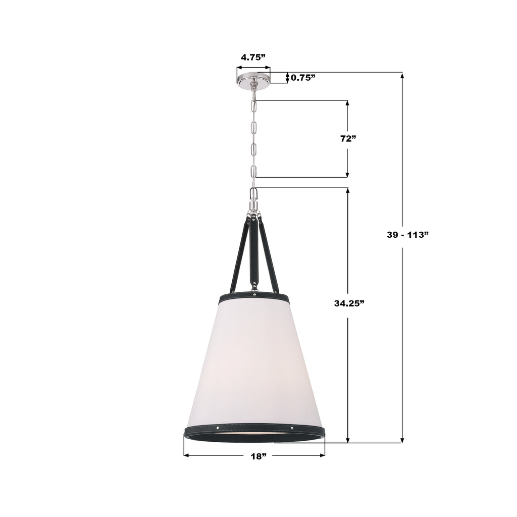 CAL-2405-PN Callahan 18'' Pendant | Dimensions Image
