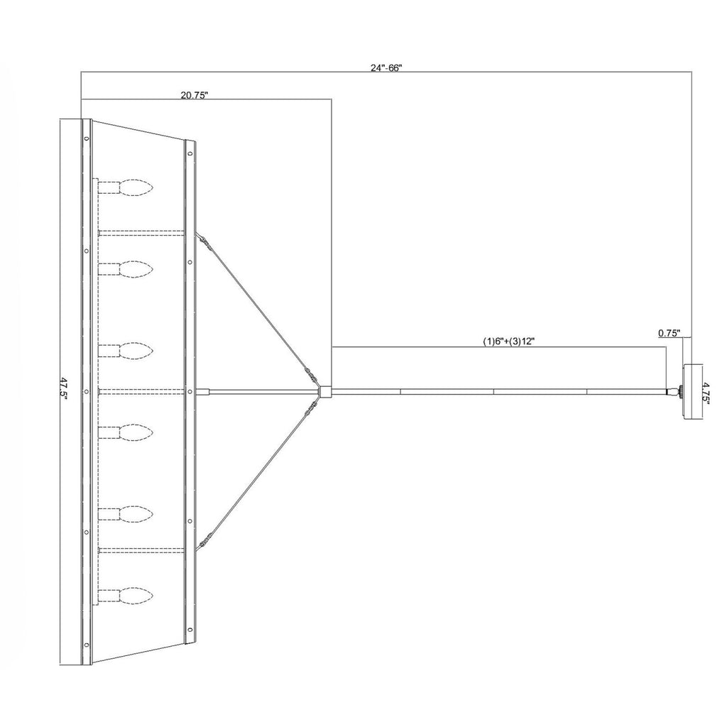 Crystorama Callahan 47.5'' Linear Oval Chandelier - Product Dimensions