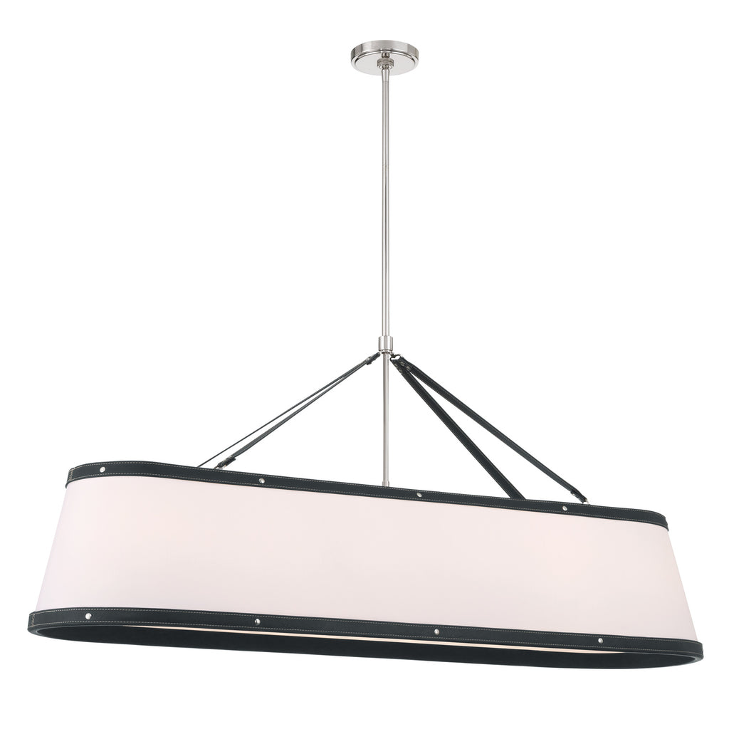 Crystorama Callahan 47.5'' Linear Oval Chandelier in Polished Nickel - Additional View