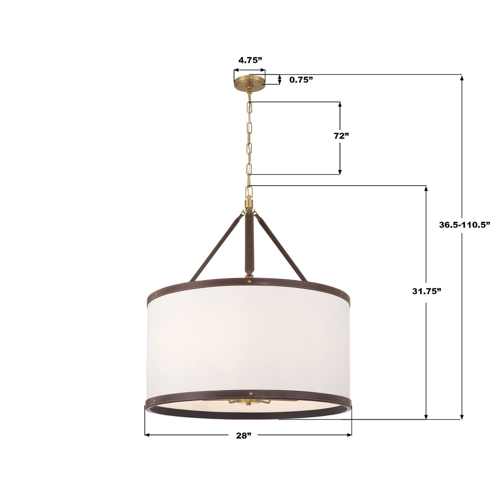 CAL-2408-LG Callahan 28'' Pendant | Dimensions Image