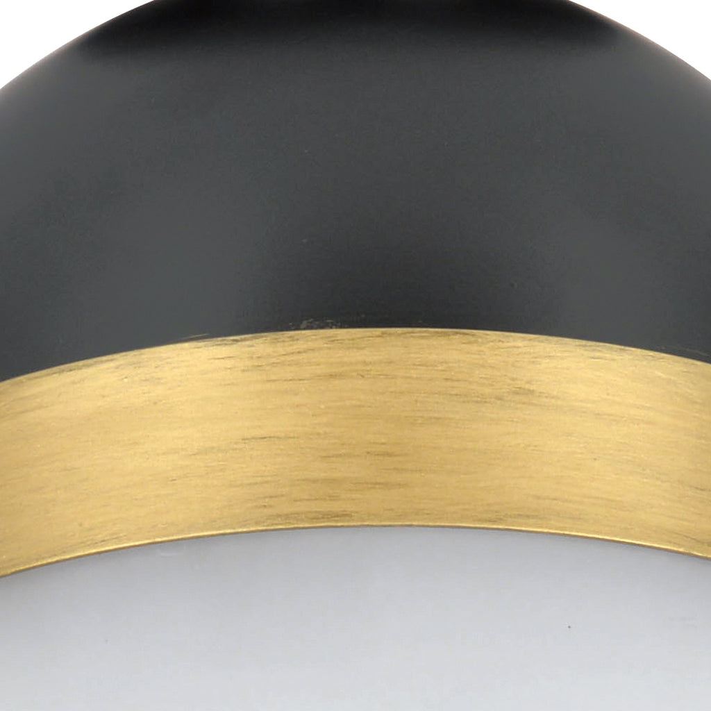 Crystorama Capsule 8'' Outdoor Semi Flush Mount in Matte Black + Textured Gold - Additional View